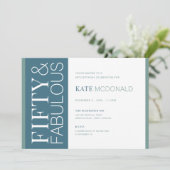 50 and Fabulous 50th Birthday Invitation Kaart (Staand voorkant)