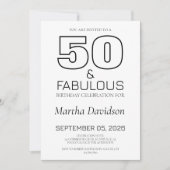 50 and Fabulous | 50th Birthday Invitation Kaart (Voorkant)