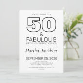 50 and Fabulous | 50th Birthday Invitation Kaart (Staand voorkant)
