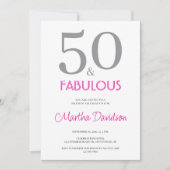 50 and Fabulous | 50th Birthday Invitation Kaart (Voorkant)