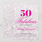 50 and Fabulous | 50th Birthday Invitation Kaart (Voorkant / Achterkant)