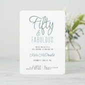50 and Fabulous 50th Birthday Invitation Kaart (Staand voorkant)