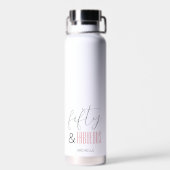 50 and Fabulous 50th Birthday Modern Script Custom Waterfles (Achterkant)