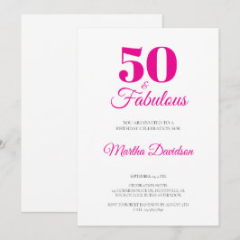 50 and Fabulous 50th Birthday Party invitation Kaart