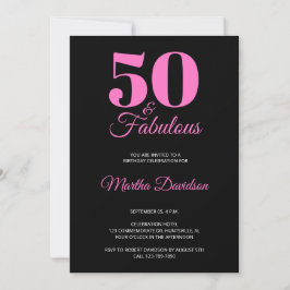 50 and Fabulous 50th Birthday Party invitation Kaart