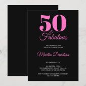 50 and Fabulous 50th Birthday Party invitation Kaart (Voorkant / Achterkant)