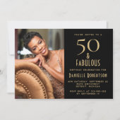 50 and Fabulous | 50th Birthday Party Invitation Kaart (Voorkant)