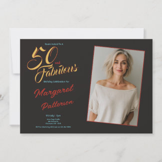 50 and Fabulous | 50th Birthday Party Kaart