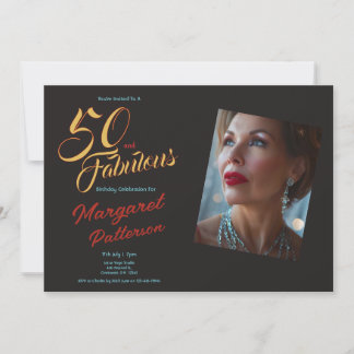 50 and Fabulous | 50th Birthday Party Kaart