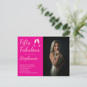 50 and Fabulous | 50th Birthday Party Photo Briefkaart (Staand voorkant)