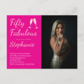50 and Fabulous | 50th Birthday Party Photo Briefkaart (Voorkant)