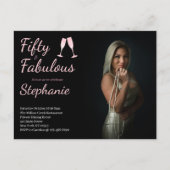 50 and Fabulous | 50th Birthday Party Photo Briefkaart (Voorkant)