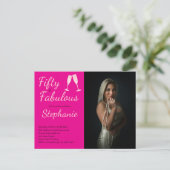 50 and Fabulous | 50th Birthday Party Photo Briefkaart (Staand voorkant)