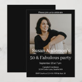 50 and Fabulous 50th Birthday Party Photo Kaart (Voorkant / Achterkant)