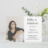 50 and Fabulous 50th Birthday Party Photo Kaart (Staand voorkant)