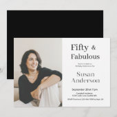 50 and Fabulous 50th Birthday Party Photo Kaart (Voorkant / Achterkant)
