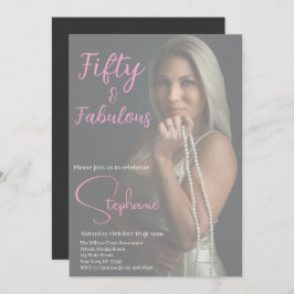 50 and Fabulous | 50th Birthday Party Pink Kaart