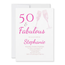 50 and Fabulous | 50th Birthday Party Pink