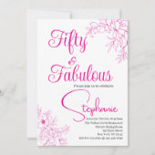 50 and Fabulous | 50th Birthday Party Pink Kaart (Voorkant)