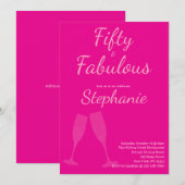 50 and Fabulous | 50th Birthday Party Pink Kaart (Voorkant / Achterkant)