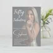 50 and Fabulous | 50th Birthday Party White Kaart (Staand voorkant)