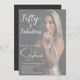 50 and Fabulous | 50th Birthday Party White Kaart