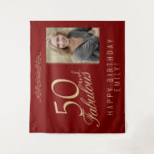 50 and Fabulous 50th Birthday Photo Backdrop Wandkleed (Voorkant)