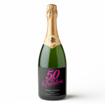50 and Fabulous Birthday Chic Pink Script