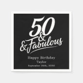 50 and Fabulous Birthday Chic Script Custom Servet (Voorkant)