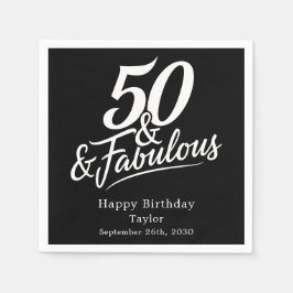 50 and Fabulous Birthday Chic Script Custom Servet