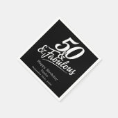 50 and Fabulous Birthday Chic Script Custom Servet (Hoek)
