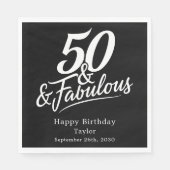 50 and Fabulous Birthday Chic Script Custom Servet (Voorkant)