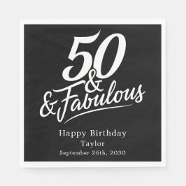 50 and Fabulous Birthday Chic Script Custom Servet