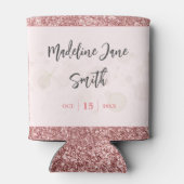 50 and Fabulous Birthday Elegant Roos Roze Glitter Blikjeskoeler (Achterkant)