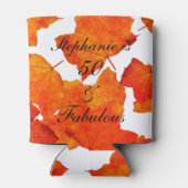 50 and Fabulous Birthday Herfst Autumn Leaves Sina Blikjeskoeler (Achterkant)