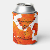 50 and Fabulous Birthday Herfst Autumn Leaves Sina Blikjeskoeler (Blikje Achterkant)