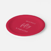 50 and Fabulous Birthday Modern Script Red Papieren Bordje (Gekanteld)