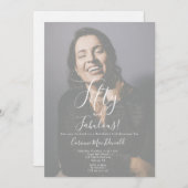 50 and Fabulous Birthday Party Invitation  Kaart (Voorkant / Achterkant)