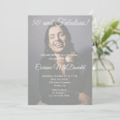 50 and Fabulous Birthday Party Invitation  Kaart (Staand voorkant)
