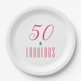 50 And Fabulous  Birthday Party Paper  Paper Plate Papieren Bordje