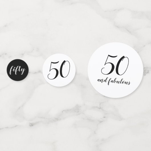 50 and Fabulous Birthday Party Photo  Confetti (Achterkanten)