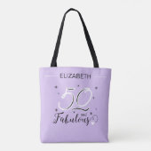 50 and Fabulous Birthday Personalized Name Modern Tote Bag (Achterkant)