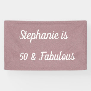 50 and Fabulous Birthday Pink Rose Elegant Eenvoud Spandoek