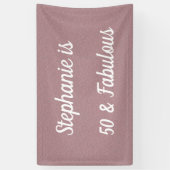 50 and Fabulous Birthday Pink Rose Elegant Eenvoud Spandoek (Verticaal)