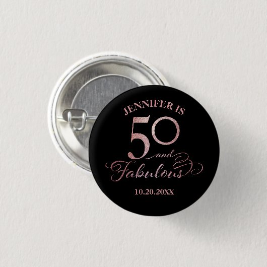 50 and Fabulous Birthday Ronde Button 3,2 Cm (Voorkant /achterkant)