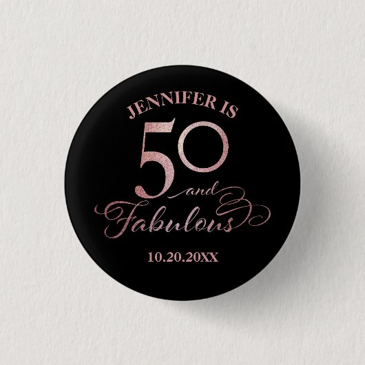 50 and Fabulous Birthday Ronde Button 3,2 Cm (Voorkant)