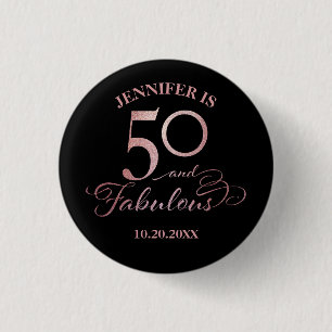 50 and Fabulous Birthday Ronde Button 3,2 Cm