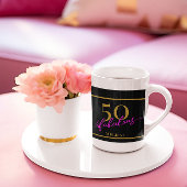 50 and Fabulous Black Gold Pink Koffiemok