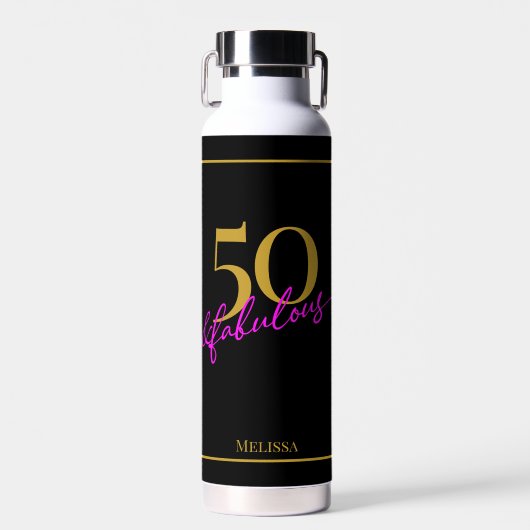 50 and Fabulous Black Gold Pink Waterfles (Voorkant)