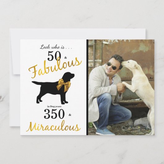 50 and Fabulous - Black Labrador - Gouden hondenja Kaart (Voorkant)